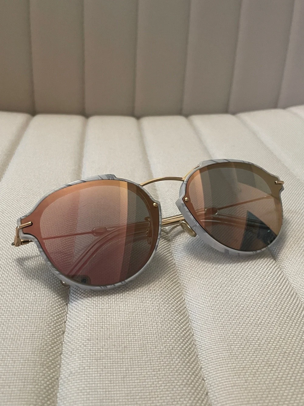 Dior Eclat Grey Marble Pink Mirror Lens Sunglasses